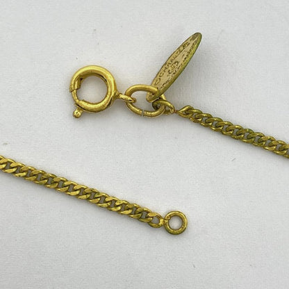 Chanel Coco Mark Rhinestone Necklace CC Mark Necklace GP Gold Ladies