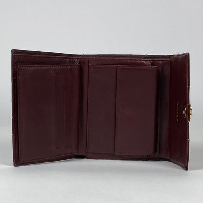 Chanel Coco Mark Long Wallet Wild Stitch CC Trifold Wallet Leather Bordeaux