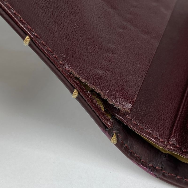 Chanel Coco Mark Long Wallet Wild Stitch CC Trifold Wallet Leather Bordeaux