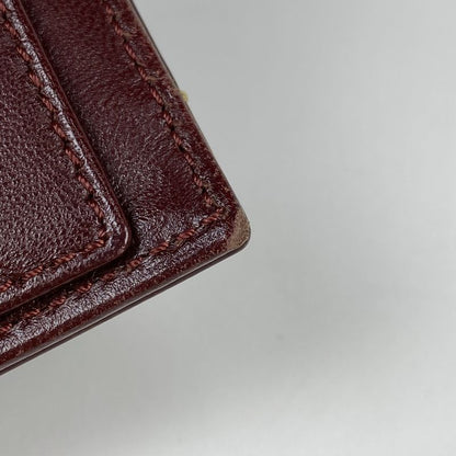 Chanel Coco Mark Long Wallet Wild Stitch CC Trifold Wallet Leather Bordeaux