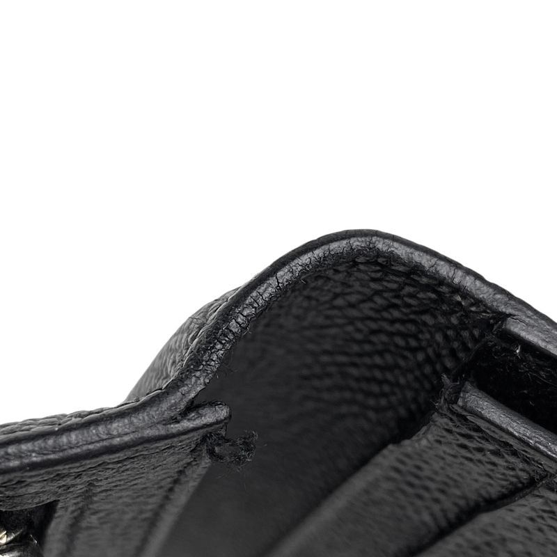 Hermes Bearn Souffle H Logo Foldable Long Wallet Vaux Epson Black T Women