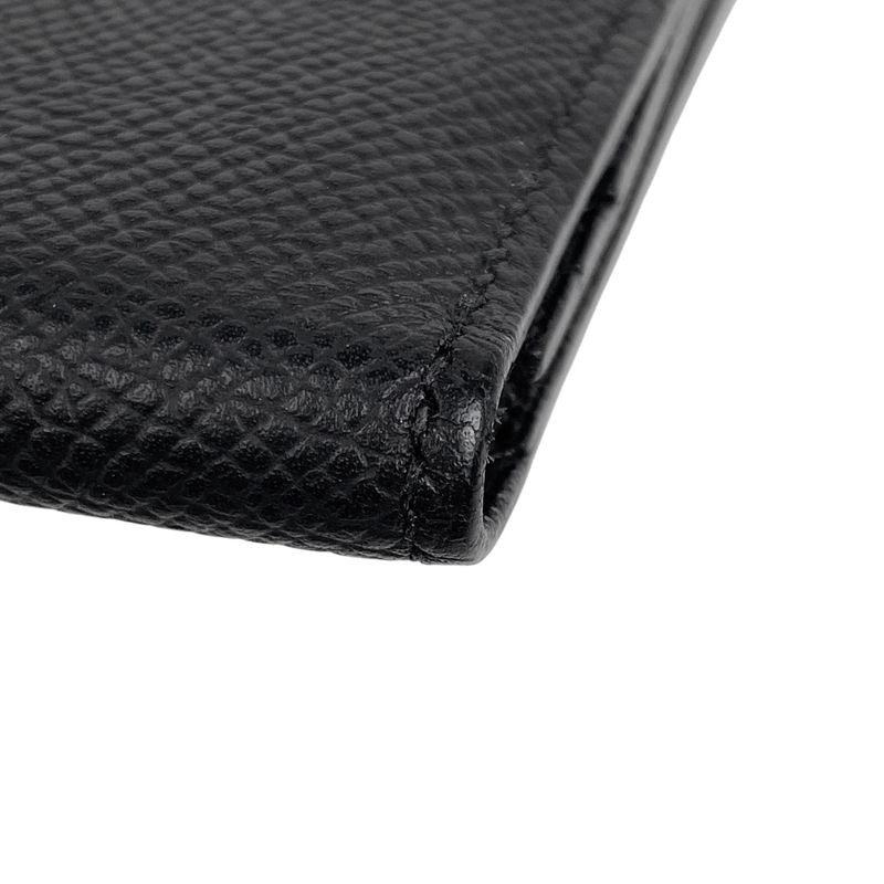 Hermes Bearn Souffle H Logo Foldable Long Wallet Vaux Epson Black T Women