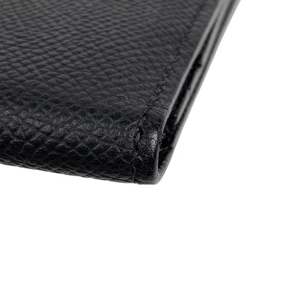 Hermes Bearn Souffle H Logo Foldable Long Wallet Vaux Epson Black T Women