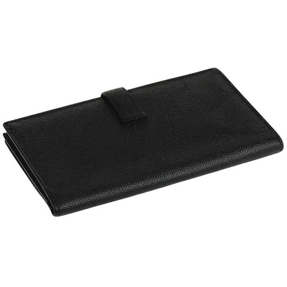 Hermes Bearn Souffle H Logo Foldable Long Wallet Vaux Epson Black T Women
