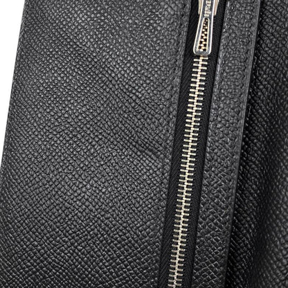 Hermes Bearn Souffle H Logo Foldable Long Wallet Vaux Epson Black T Women