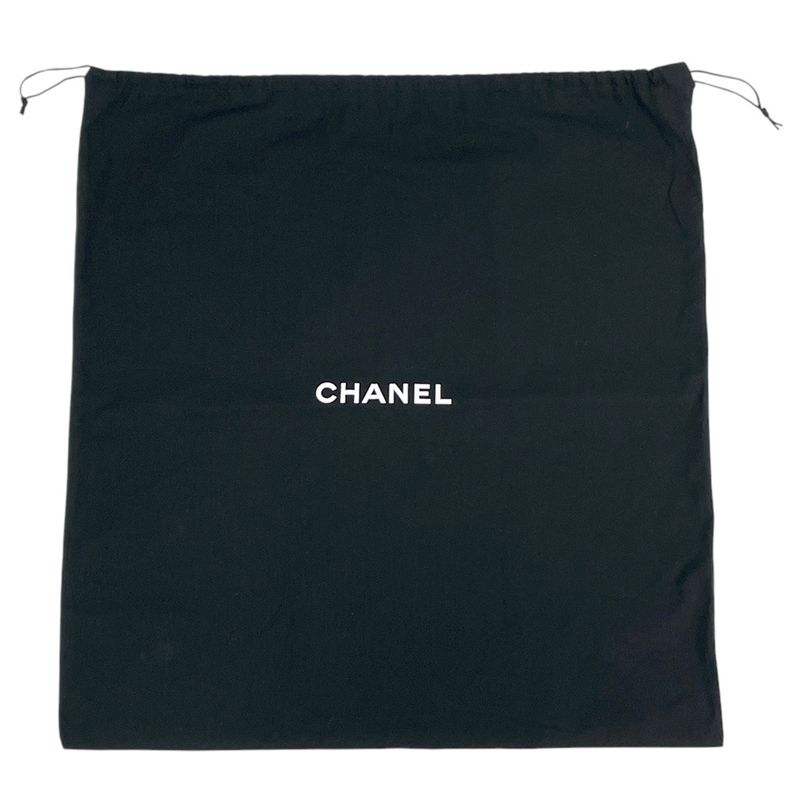 Chanel Logo Shoulder Bag Leather Black Women