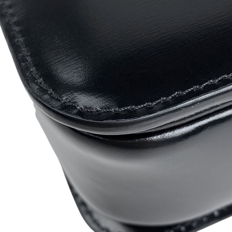 Celine Teen Triomphe Bag Logo Shoulder Bag Leather Black Women