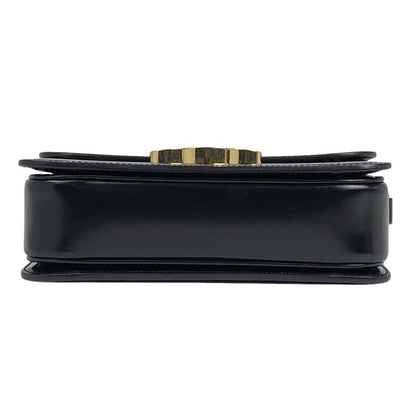 Celine Teen Triomphe Bag Logo Shoulder Bag Leather Black Women