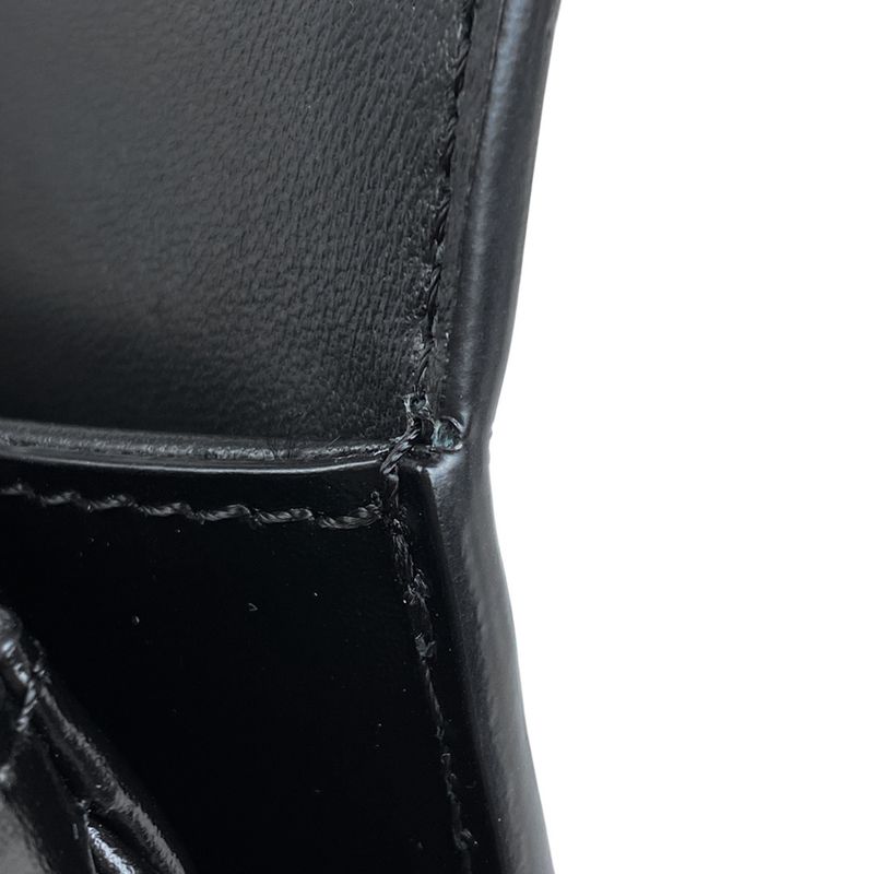 Celine Teen Triomphe Bag Logo Shoulder Bag Leather Black Women