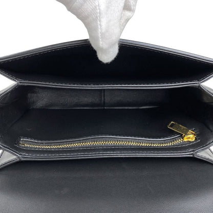 Celine Teen Triomphe Bag Logo Shoulder Bag Leather Black Women