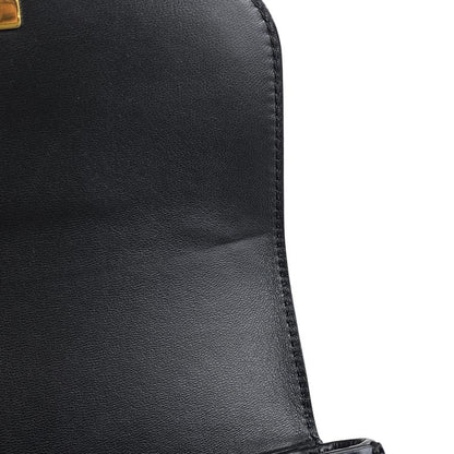 Celine Teen Triomphe Bag Logo Shoulder Bag Leather Black Women