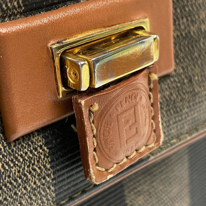 Fendi Pecan Pattern Handbag 2WAY Shoulder Bag Handbag Coated Canvas Brown Black