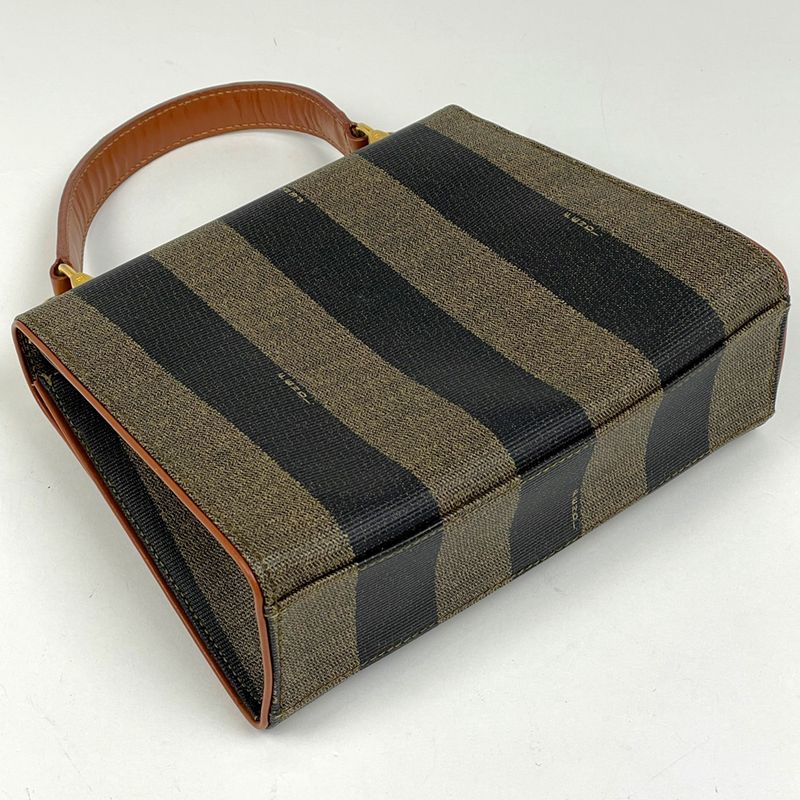 Fendi Pecan Pattern Handbag 2WAY Shoulder Bag Handbag Coated Canvas Brown Black