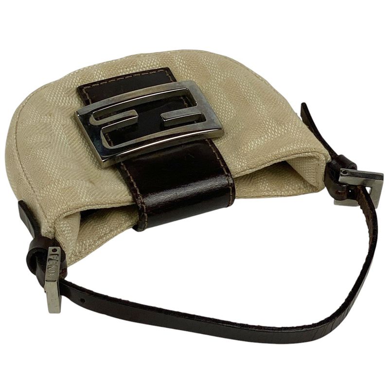 Fendi Zucca Pattern Mini Pouch Handbag Accessory Pouch Canvas Beige Brown 26673