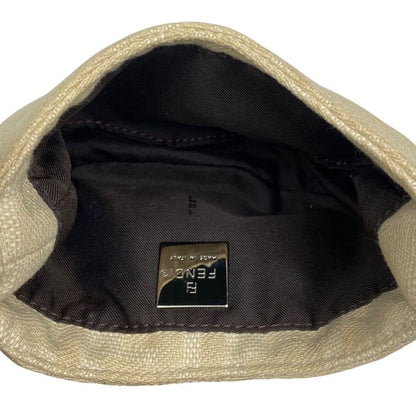 Fendi Zucca Pattern Mini Pouch Handbag Accessory Pouch Canvas Beige Brown 26673