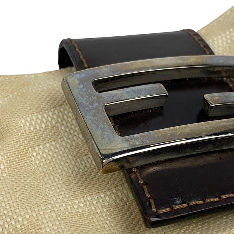 Fendi Zucca Pattern Mini Pouch Handbag Accessory Pouch Canvas Beige Brown 26673