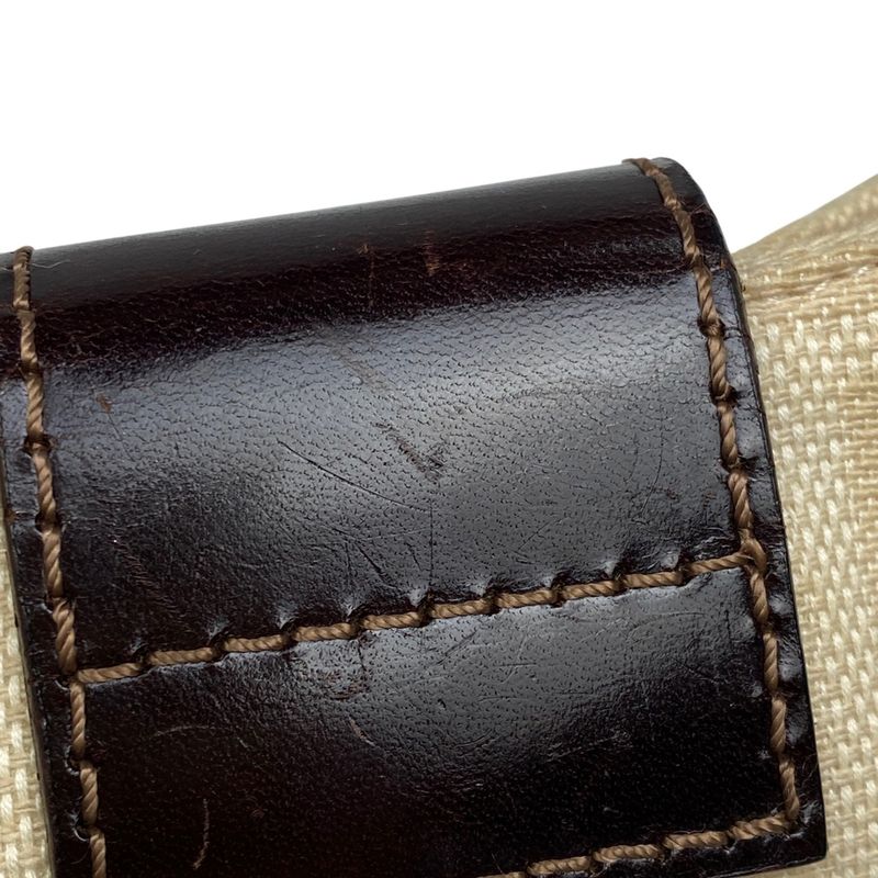 Fendi Zucca Pattern Mini Pouch Handbag Accessory Pouch Canvas Beige Brown 26673