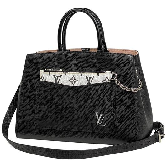 Louis Vuitton Marelle Tote MM 2WAY Shoulder Bag Handbag Epi Noir Black (black)