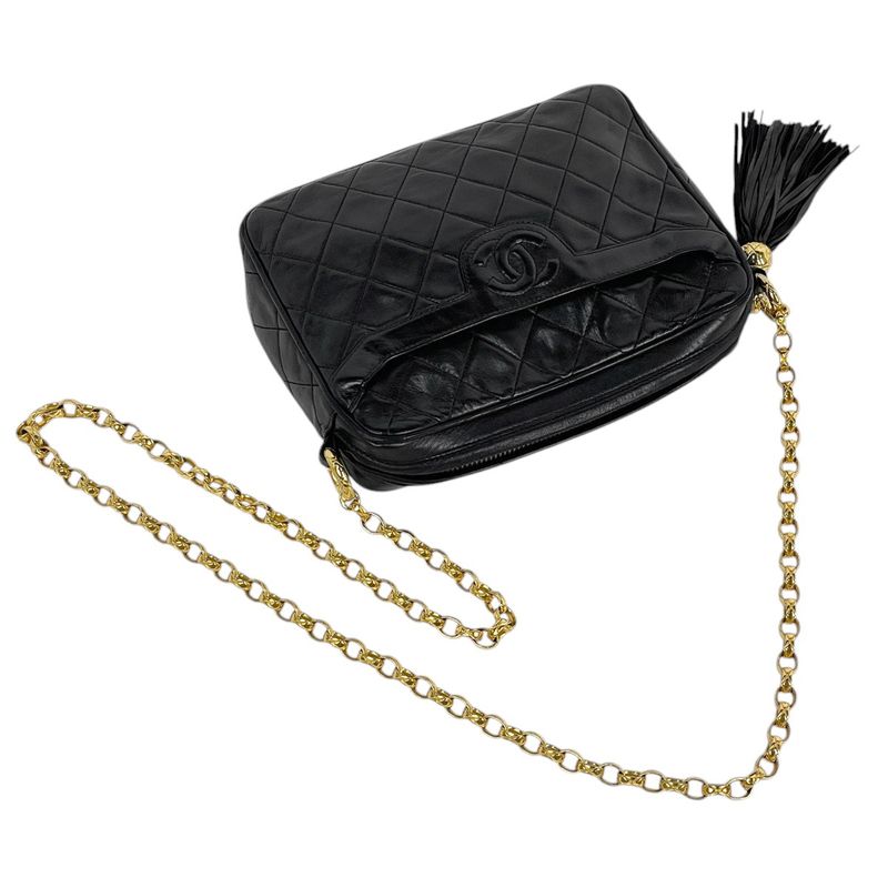 Chanel Coco Mark Fringe Chain Shoulder Bag Tassel Matelasse Shoulder Bag