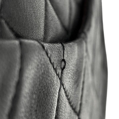 Chanel Matelasse W Flap Chain Shoulder Bag Coco Mark Shoulder Bag Leather Black