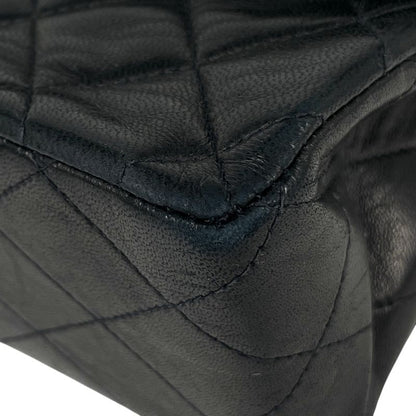 Chanel Matelasse W Flap Chain Shoulder Bag Coco Mark Shoulder Bag Leather Black