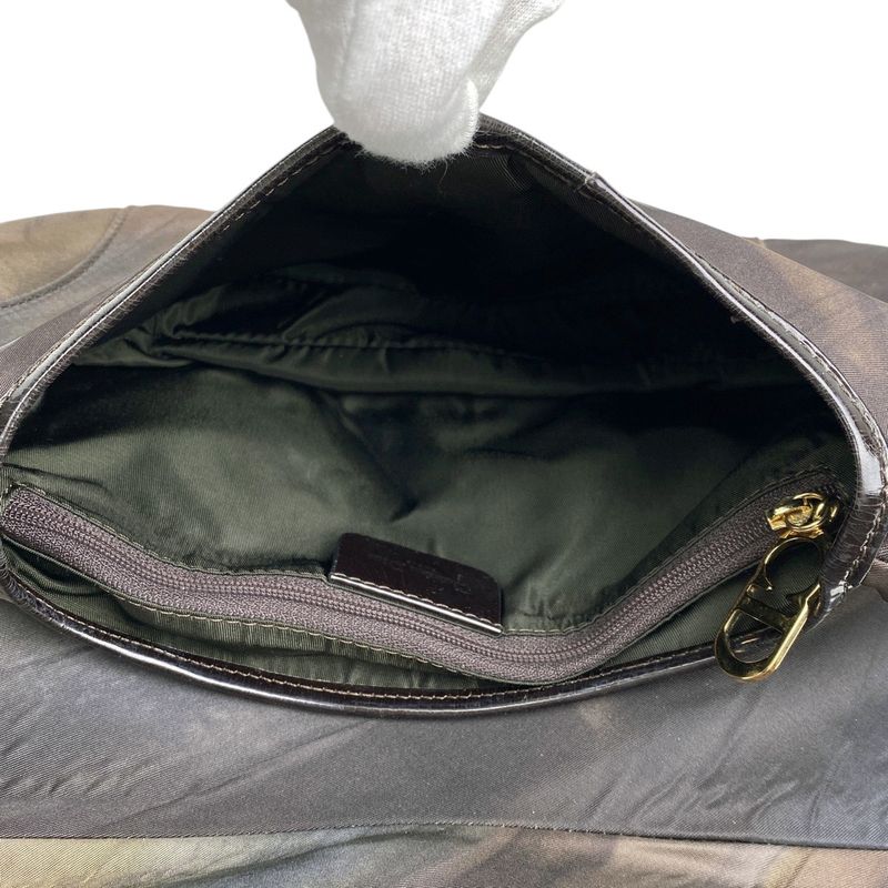 Christian DIOR Saddle Bag Handbag One Shoulder Bag Nylon Brown Women