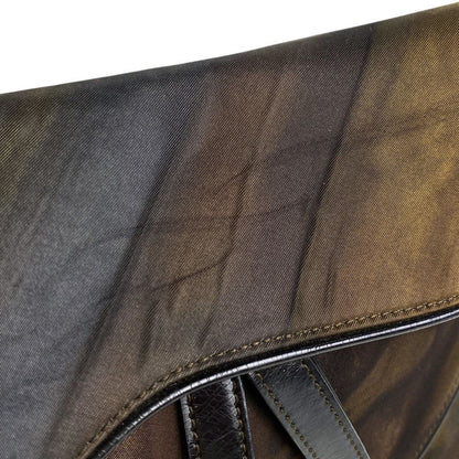 Christian DIOR Saddle Bag Handbag One Shoulder Bag Nylon Brown Women