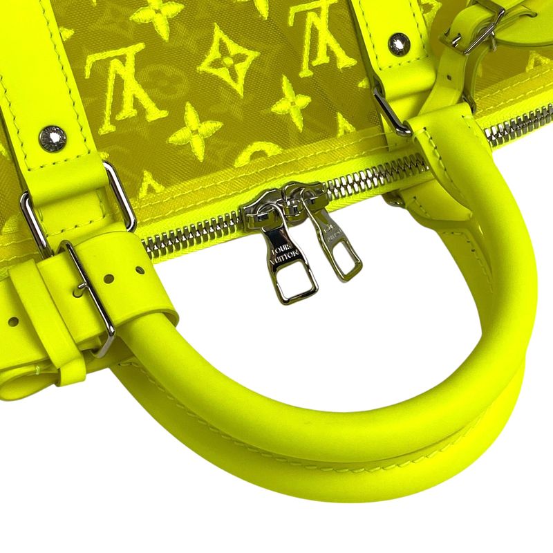 Louis Vuitton Keepall Bandouliere 50 Monogram See-through Neon Mesh Boston Bag