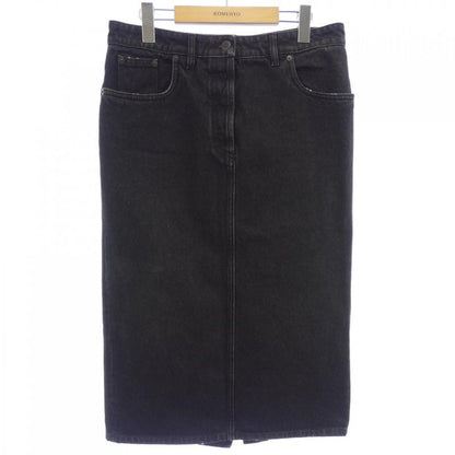 Prada Triangle Logo Denim Long Gfd163 S222 109N Skirt