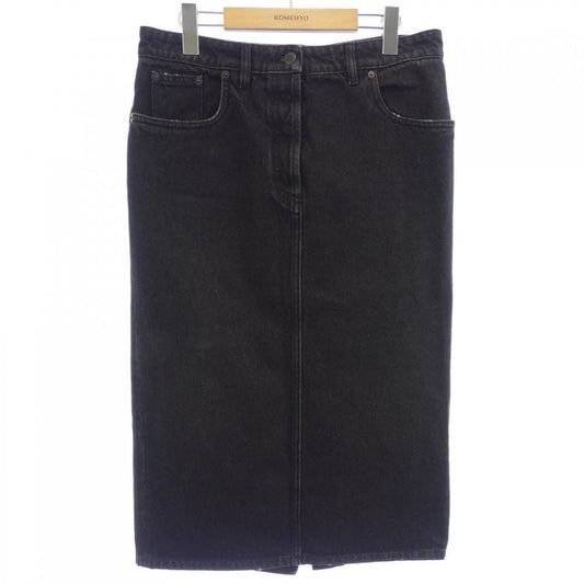 Prada Triangle Logo Denim Long Gfd163 S222 109N Skirt