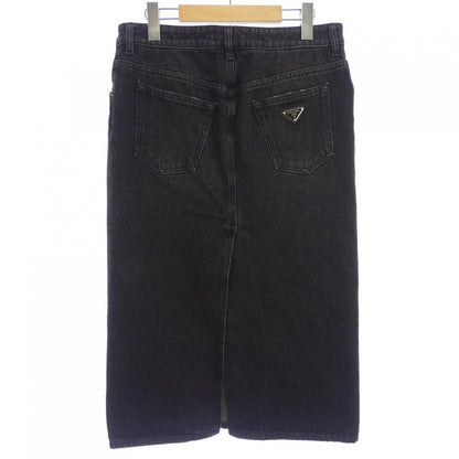 Prada Triangle Logo Denim Long Gfd163 S222 109N Skirt