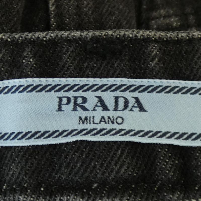 Prada Triangle Logo Denim Long Gfd163 S222 109N Skirt
