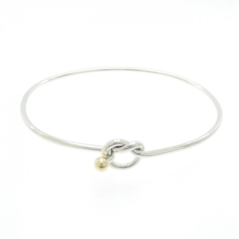 [vintage] Tiffany & Co Flat Wire Hook & Eye Heart Bangle