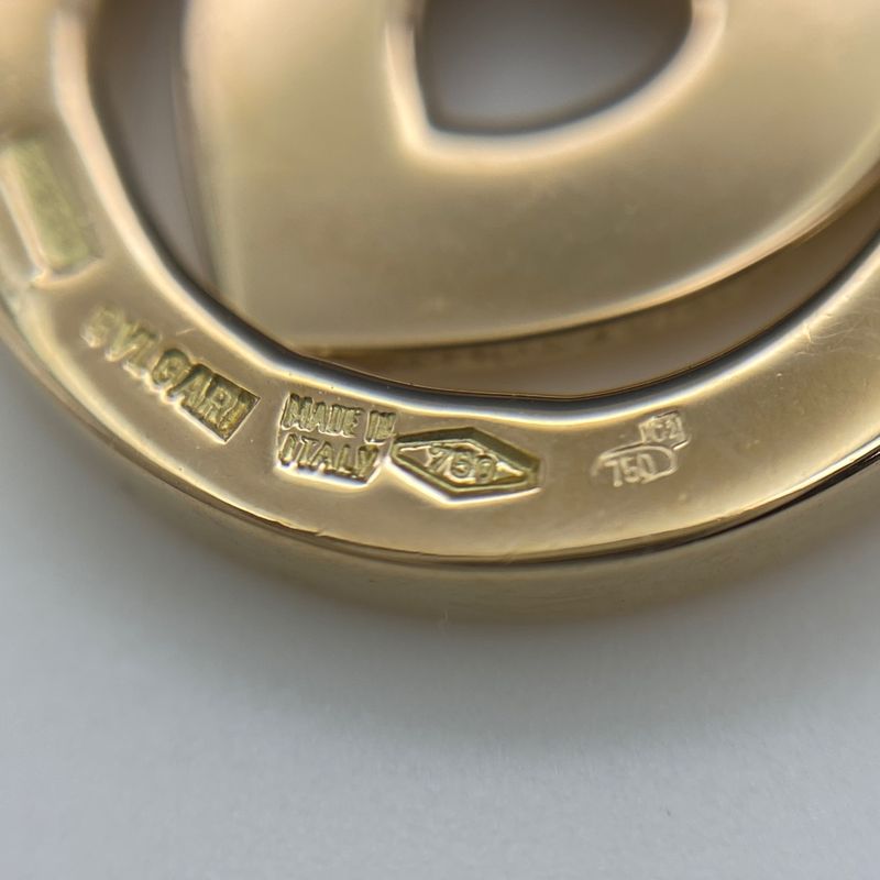 Bulgari Bvlgari Tondo Heart Necklace YG Yellow Gold Pendant Necklace 750 Ladies