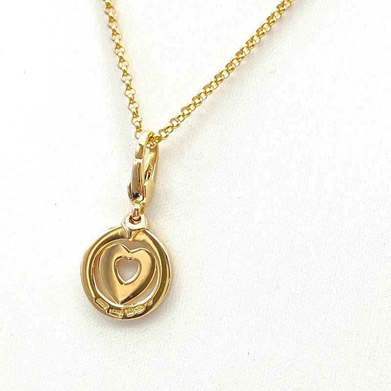 Bulgari Bvlgari Tondo Heart Necklace YG Yellow Gold Pendant Necklace 750 Ladies