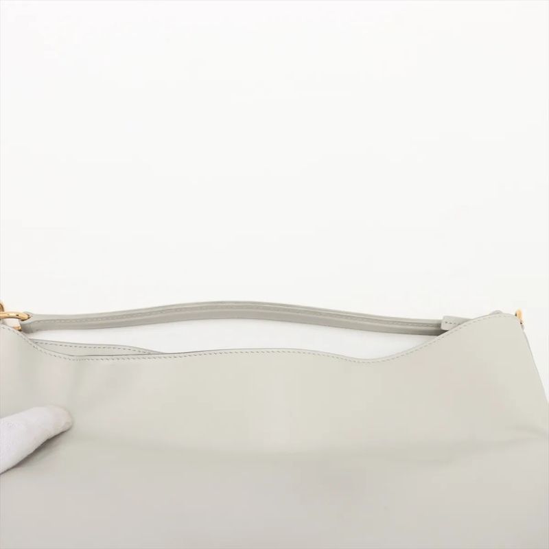 Celine Teen Bucket 16 White Leather 2WAY Shoulder Bag Crossbody Hand Genuine