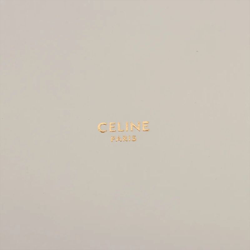 Celine Teen Bucket 16 White Leather 2WAY Shoulder Bag Crossbody Hand Genuine