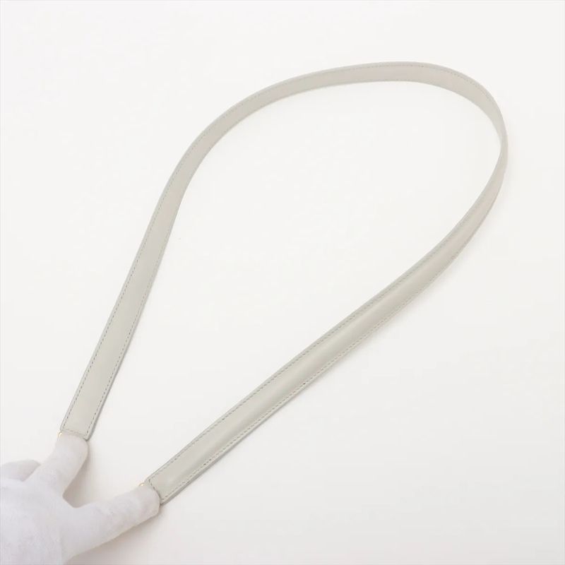 Celine Teen Bucket 16 White Leather 2WAY Shoulder Bag Crossbody Hand Genuine