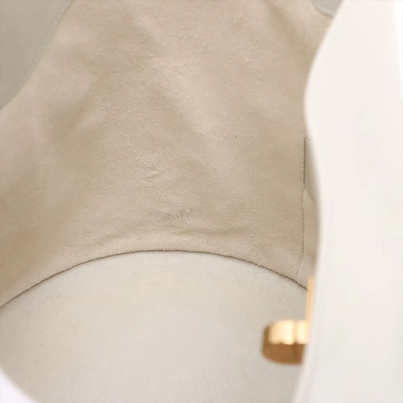 Celine Teen Bucket 16 White Leather 2WAY Shoulder Bag Crossbody Hand Genuine