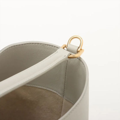 Celine Teen Bucket 16 White Leather 2WAY Shoulder Bag Crossbody Hand Genuine