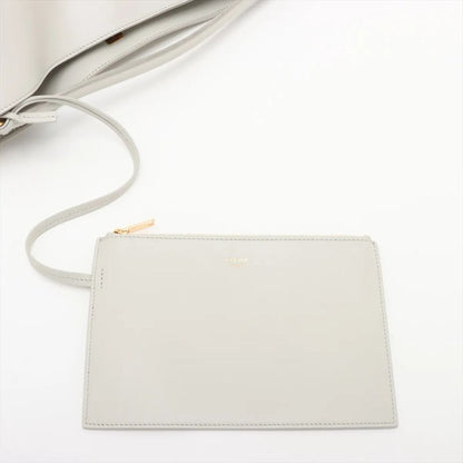 Celine Teen Bucket 16 White Leather 2WAY Shoulder Bag Crossbody Hand Genuine