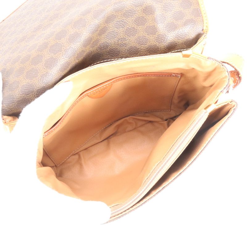 Vintage Celine Macadam Leather Shoulder Bag Crossbody Gold Hardware Women EUE