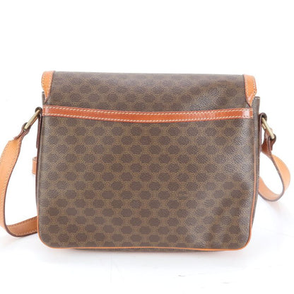 Vintage Celine Macadam Leather Shoulder Bag Crossbody Gold Hardware Women EUE