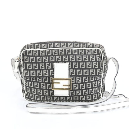 Fendi With Hologram Seal Zucchino FF Mamma Leather Shoulder Bag Crossbody Women