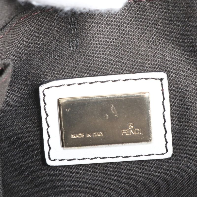 Fendi With Hologram Seal Zucchino FF Mamma Leather Shoulder Bag Crossbody Women