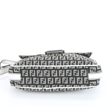 Fendi With Hologram Seal Zucchino FF Mamma Leather Shoulder Bag Crossbody Women