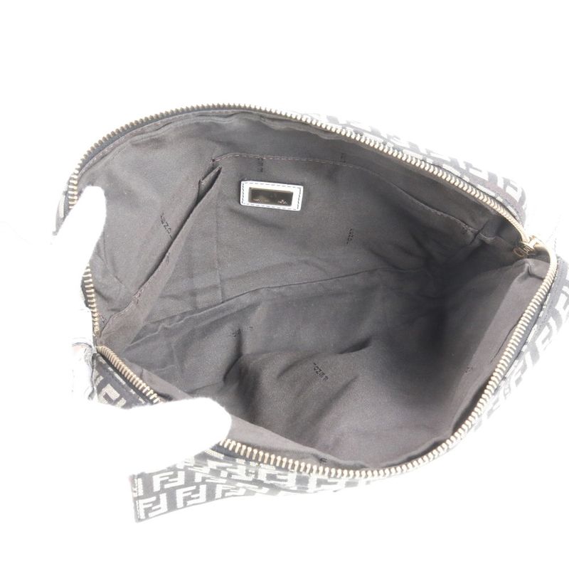 Fendi With Hologram Seal Zucchino FF Mamma Leather Shoulder Bag Crossbody Women