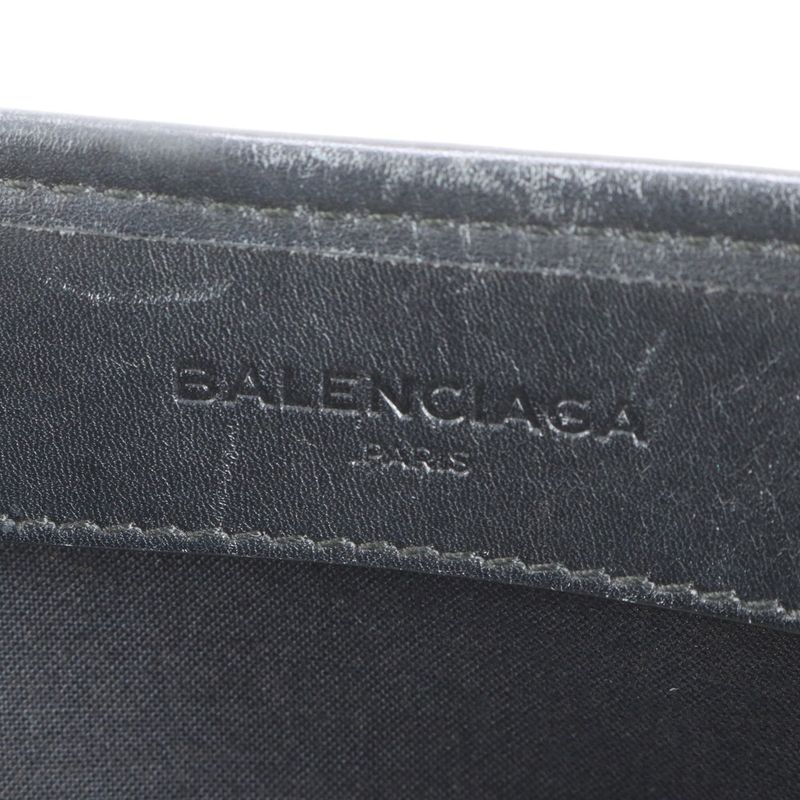 Balenciaga Navy Cabas S Leather Tote Bag Shoulder Hand Black Genuine Leather