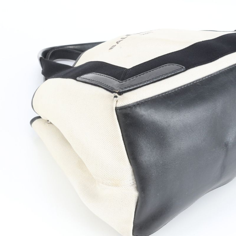 Balenciaga Navy Cabas S Leather Tote Bag Shoulder Hand Black Genuine Leather