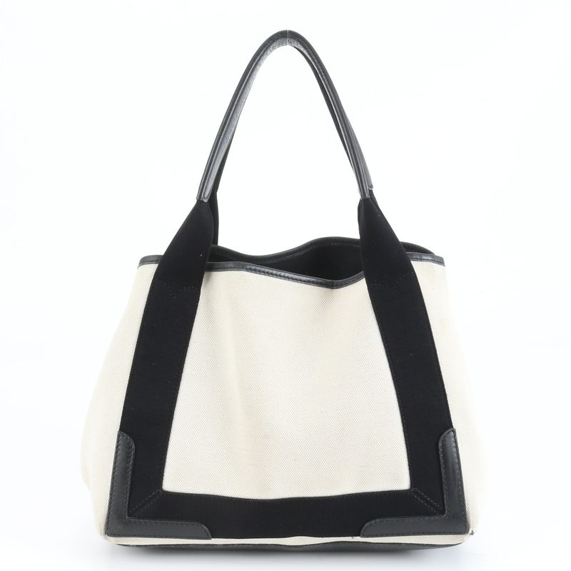 Balenciaga Navy Cabas S Leather Tote Bag Shoulder Hand Black Genuine Leather